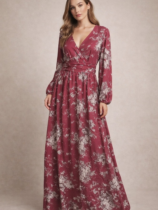 Dresses & Skirts - Women's Floral Maxi Dress Rose